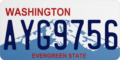 WA license plate AYG9756