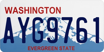 WA license plate AYG9761