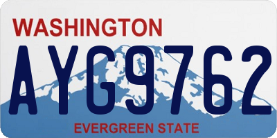 WA license plate AYG9762