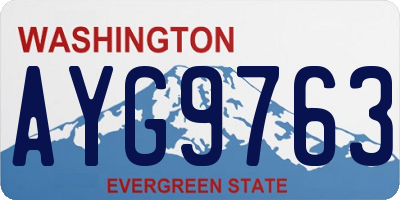 WA license plate AYG9763