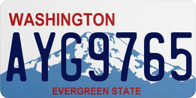 WA license plate AYG9765