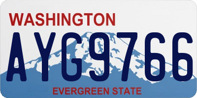 WA license plate AYG9766