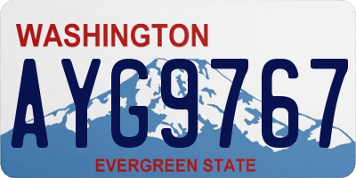 WA license plate AYG9767