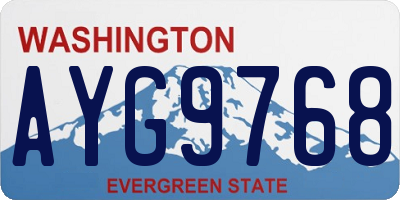 WA license plate AYG9768