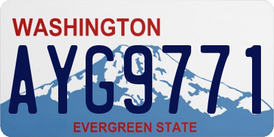 WA license plate AYG9771