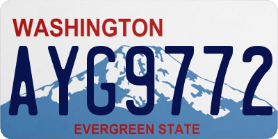WA license plate AYG9772