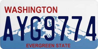 WA license plate AYG9774