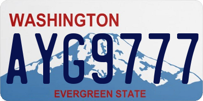 WA license plate AYG9777
