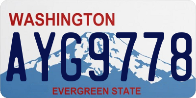 WA license plate AYG9778