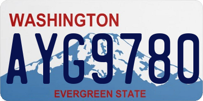 WA license plate AYG9780