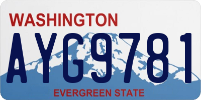 WA license plate AYG9781