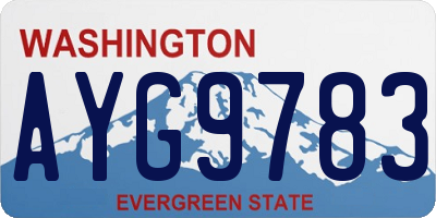 WA license plate AYG9783