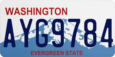 WA license plate AYG9784