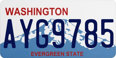 WA license plate AYG9785