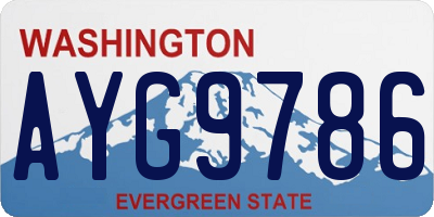 WA license plate AYG9786