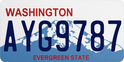 WA license plate AYG9787