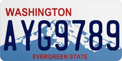 WA license plate AYG9789