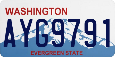 WA license plate AYG9791