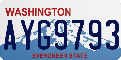 WA license plate AYG9793