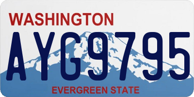 WA license plate AYG9795