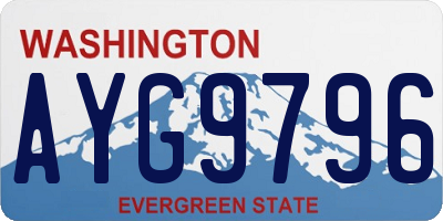 WA license plate AYG9796