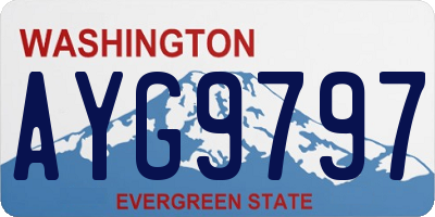 WA license plate AYG9797