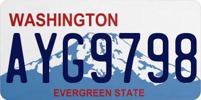 WA license plate AYG9798