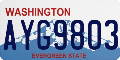 WA license plate AYG9803