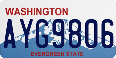WA license plate AYG9806