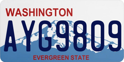 WA license plate AYG9809