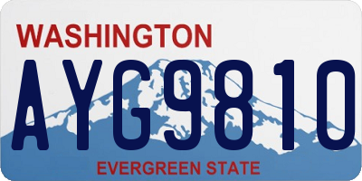 WA license plate AYG9810
