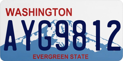 WA license plate AYG9812