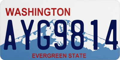 WA license plate AYG9814
