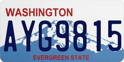 WA license plate AYG9815