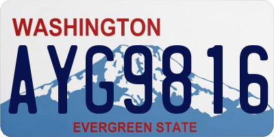 WA license plate AYG9816