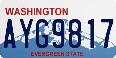 WA license plate AYG9817