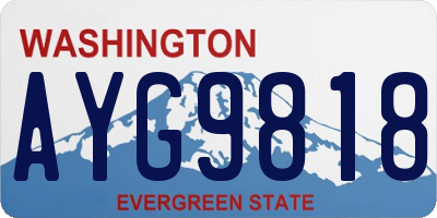 WA license plate AYG9818