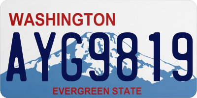 WA license plate AYG9819