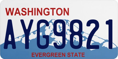 WA license plate AYG9821