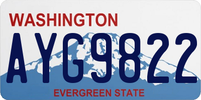 WA license plate AYG9822