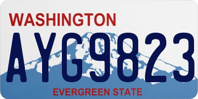 WA license plate AYG9823