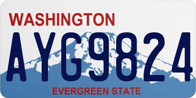 WA license plate AYG9824