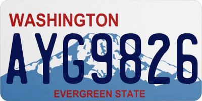 WA license plate AYG9826