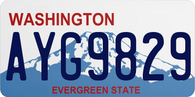 WA license plate AYG9829