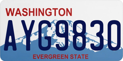 WA license plate AYG9830