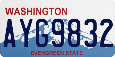 WA license plate AYG9832