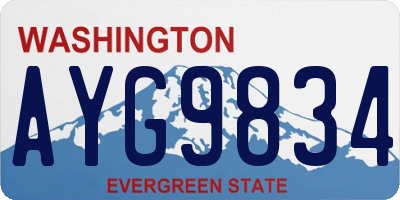 WA license plate AYG9834
