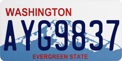 WA license plate AYG9837