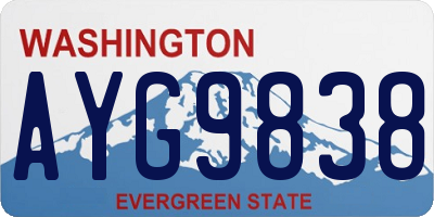 WA license plate AYG9838