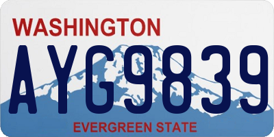 WA license plate AYG9839